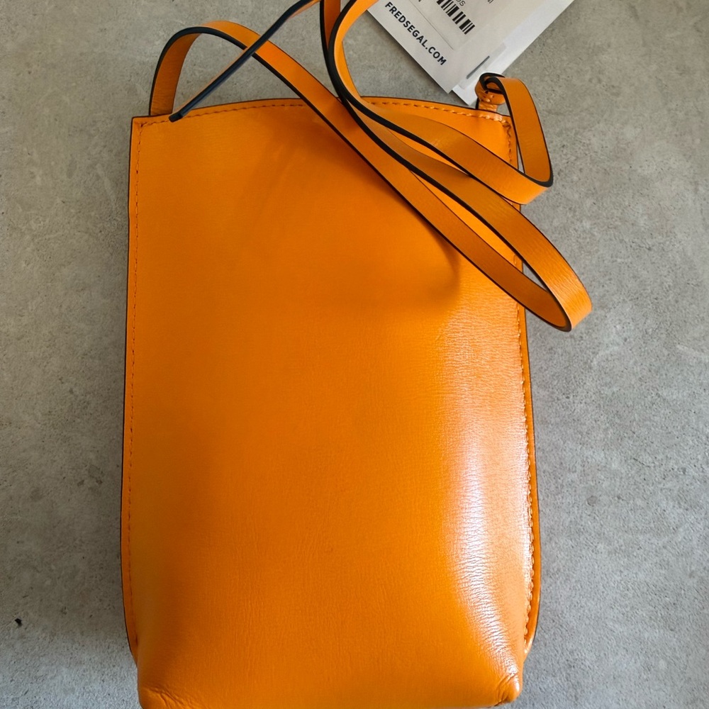 Ganni Orange Embossed Leather Crossbody Bag - Picture 3 of 6